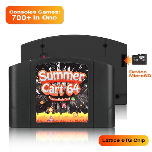 Retro SummerCart64 Game Card 700+ in 1 Game Cartridge for Nintendo 64 N64 Video Game Console Region Free With 8GB card