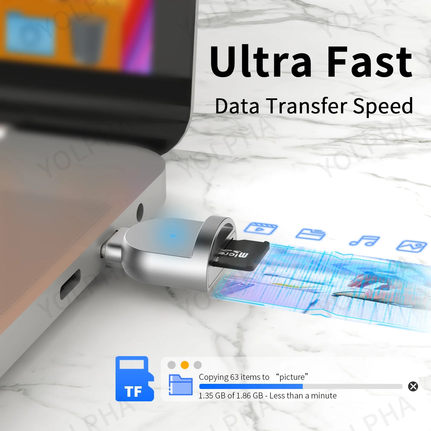 Type C To Micro-SD TF Adapter Cardreader High Speed USB C Card Reader Smart Memory Card Reader For iPhone 15 Samsung Laptop