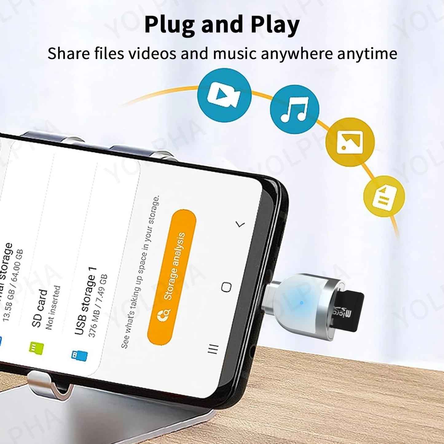 Type C To Micro-SD TF Adapter Cardreader High Speed USB C Card Reader Smart Memory Card Reader For iPhone 15 Samsung Laptop