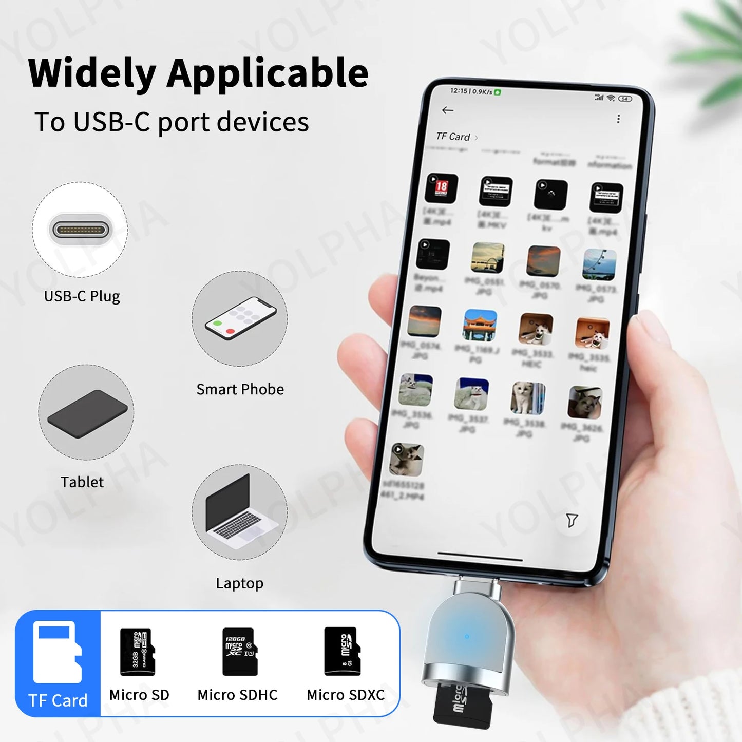 Type C To Micro-SD TF Adapter Cardreader High Speed USB C Card Reader Smart Memory Card Reader For iPhone 15 Samsung Laptop